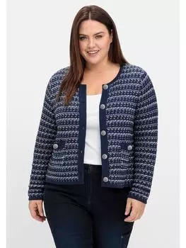 Кардиган sheego, цвет blau gemustert