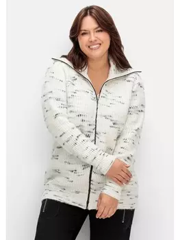 Кардиган sheego, цвет offwhite/schwarz