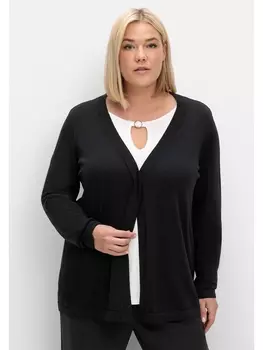 Кардиган sheego Feinstrickjacke, черный