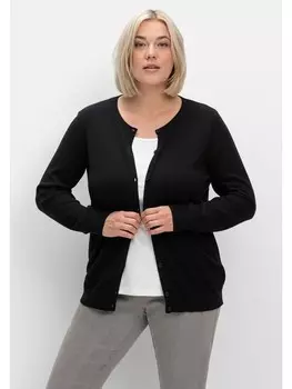 Кардиган sheego Feinstrickjacke, черный