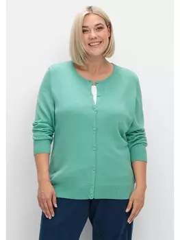 Кардиган sheego Feinstrickjacke, цвет salbeigrn