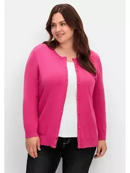 Кардиган sheego Feinstrickjacke, фуксия