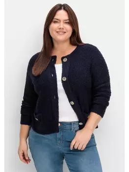 Кардиган sheego Kurze Strickjacke, цвет tiefblau