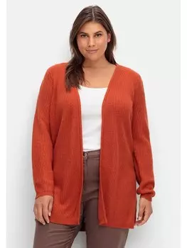 Кардиган sheego Longstrickjacke, цвет rostrot
