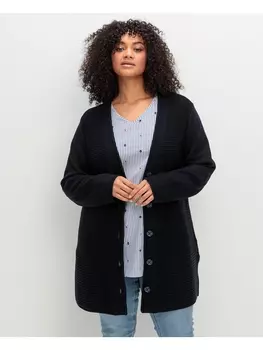Кардиган sheego Longstrickjacke, цвет tiefblau