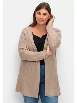 Кардиган sheego Longstrickjacke, песочный