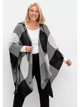 Кардиган sheego Poncho Cape, черный