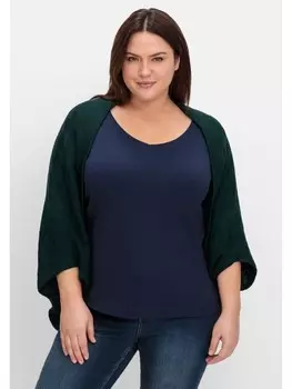Кардиган sheego Strickcape, цвет tiefgrn