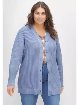Кардиган sheego Strickjacke, цвет mittelblau