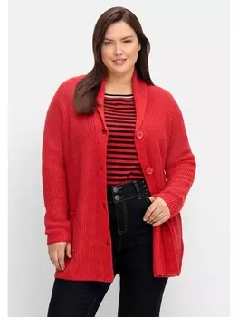 Кардиган sheego Strickjacke, цвет mohnrot
