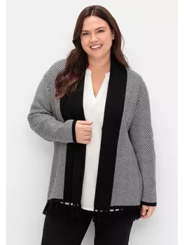 Кардиган sheego Strickjacke, цвет schwarz-wei