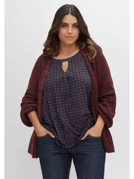 Кардиган sheego Strickjacke, цвет weinrot meliert