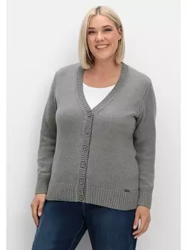Кардиган sheego Strickjacke, серый