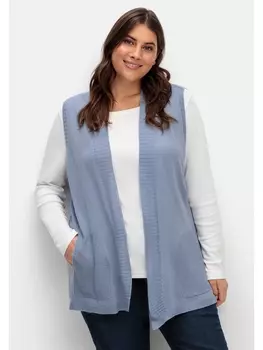 Кардиган sheego Strickweste, цвет taubenblau