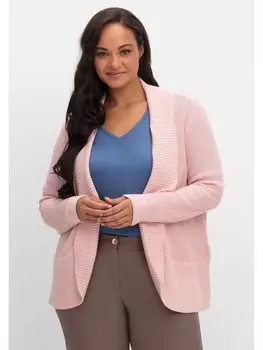 Кардиган sheego Verschlusslose Strickjacke, цвет rosenquartz