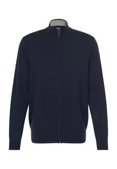 Кардиган шелково-кашемировый, меланжевый, воротник стойка, мужской GALERIA, цвет 1 Navy 75506