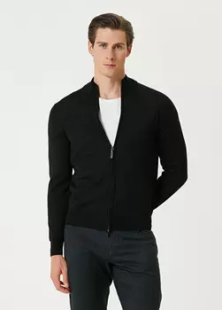Кардиган шерстяной вязки Canali, черный
