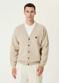Кардиган шерстяной вязки Kenzo, бежевый