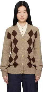 Кардиган Shetland Argyle бежево-коричневого цвета &Daughter