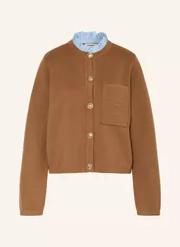 Кардиган со съемным воротником Sandro, коричневый