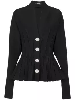 Кардиган со складками BALMAIN, черный