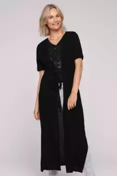 Кардиган SOCCX с карманами, черный