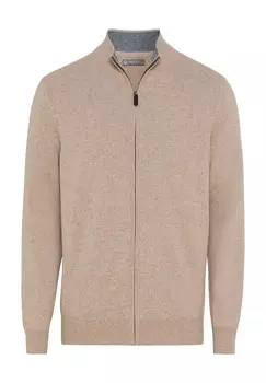 Кардиган, содержание шелка, воротник стойка, мужской GALERIA, бежевый