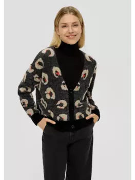 Кардиган sOliver Strickjacke langarm, черный