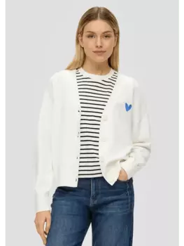 Кардиган sOliver Strickjacke langarm, кремовый