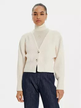 Кардиган стандартного кроя Oui, белый