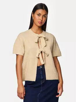 Кардиган стандартного кроя Pieces, бежевый