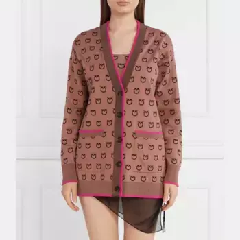 Кардиган стандартного кроя Pinko, коричневый