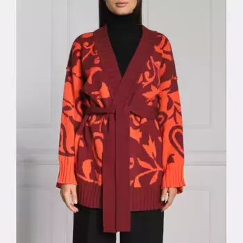 Кардиган стандартного кроя с символикой Max&Co., оранжевый