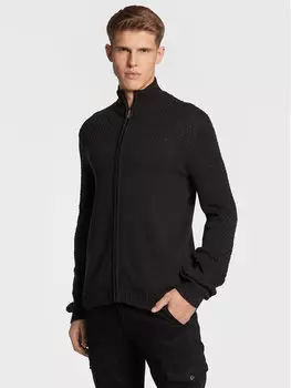 Кардиган стандартного кроя Solid, черный