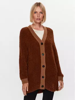 Кардиган стандартного кроя Weekend Max Mara, коричневый