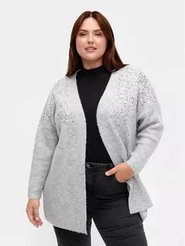 Кардиган стандартного кроя Zizzi, серый