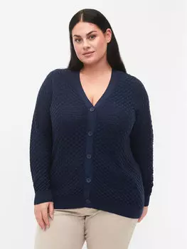 Кардиган стандартного кроя Zizzi, синий