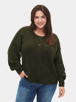 Кардиган стандартного кроя Zizzi, зеленый