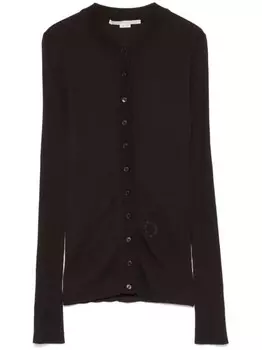 Кардиган Stella McCartney в мелкий рубчик, коричневый