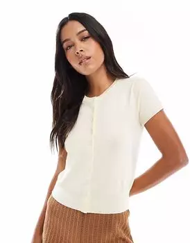 Кардиган Stradivarius с короткими рукавами, желтый