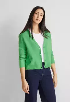 Кардиган STREET ONE, крупная вязка, зеленый