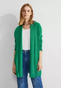 Кардиган STREET ONE, однотонный, зеленый