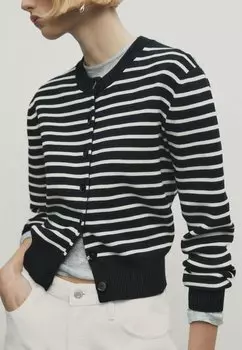 Кардиган STRIPED CREW NECK Massimo Dutti, цвет dark blue