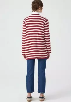 Кардиган STRIPED WITH GOLD BUTTONS Touch Priv, бордовый