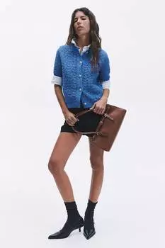 Кардиган структурной вязки H&M, синий