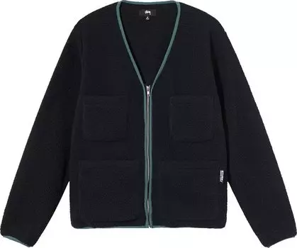 Кардиган Stussy Polar Fleece Cardigan 'Black', черный