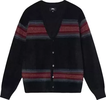 Кардиган Stussy Stripe Shaggy Cardigan 'Black', черный