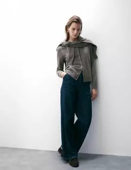 Кардиган свободного кроя из чистого кашемира с круглым вырезом Autograph, цвет Nutmeg