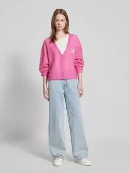Кардиган свободного кроя из смесовой шерсти, модель «NENYBAY» American Vintage, розовый