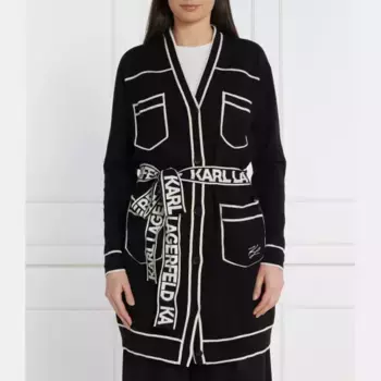 Кардиган свободного кроя с добавлением шерсти Karl Lagerfeld, черный